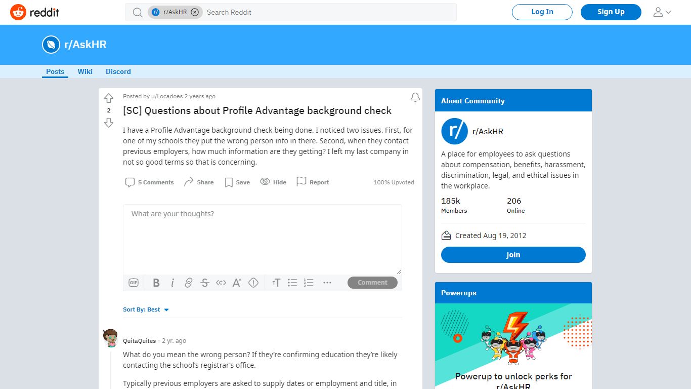 [SC] Questions about Profile Advantage background check : AskHR - reddit